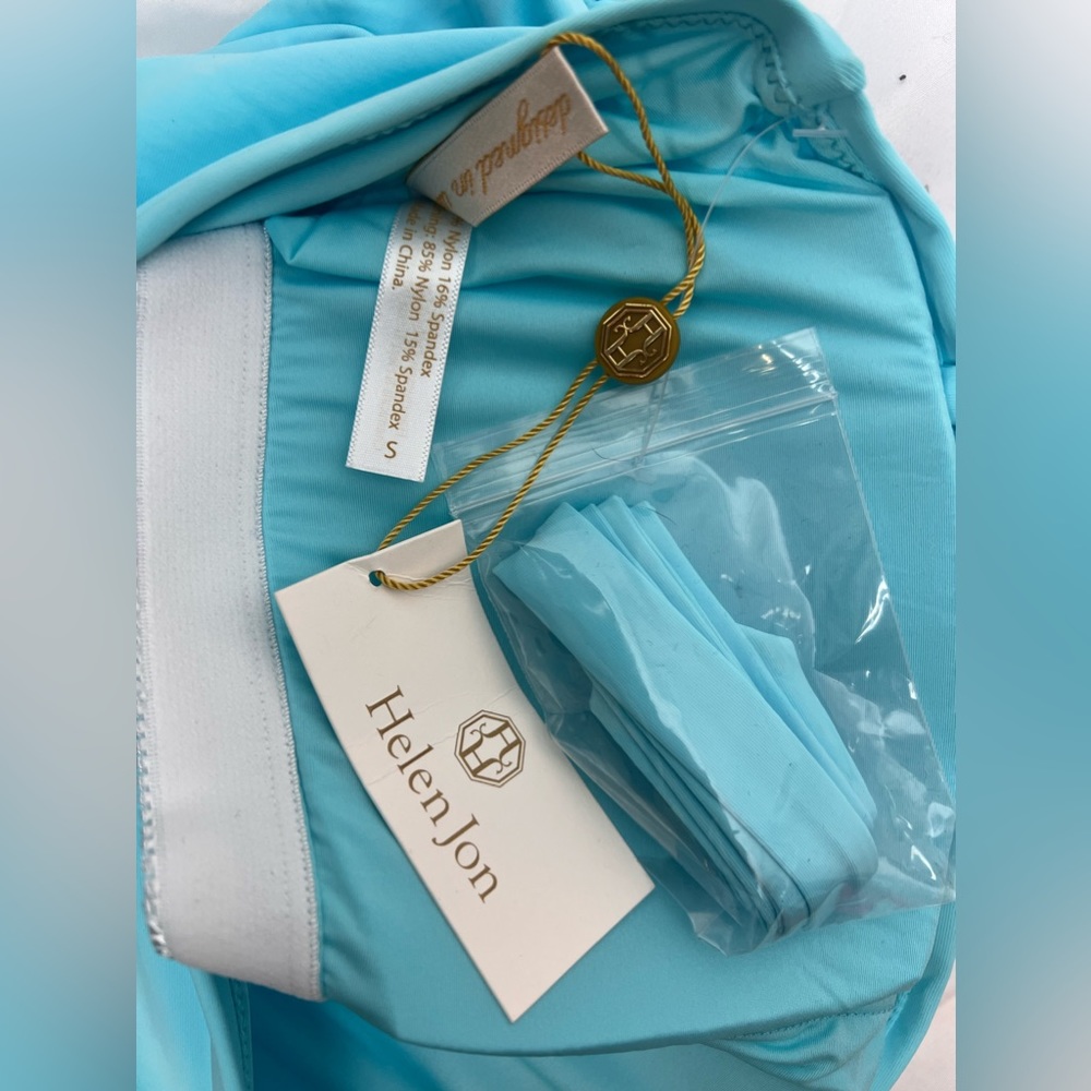 NWT Helen Jon Belted bandeau one-piece | sky blue - Picture 11 of 11